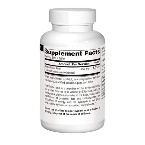 Source Naturals, Pantothenic Acid, 250 mg, 100 Tabs