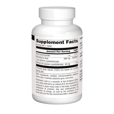 Source Naturals, Pantothenic Acid, 500 mg, 100 Tabs