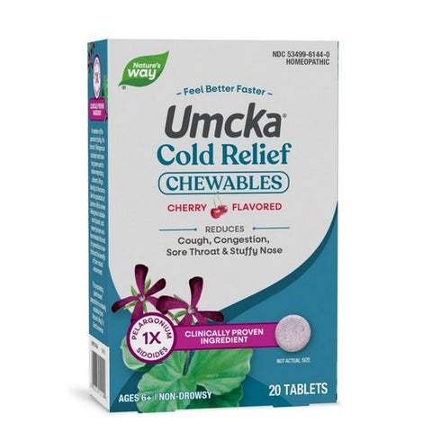 Umcka Cold Relief Chewables Cheery 20 Chews by Nature's Way