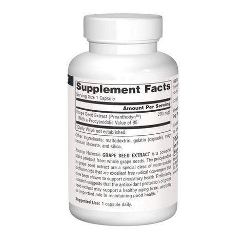 Source Naturals, Proanthodyn Grape Seed Extract, 200 Mg, 60 Caps