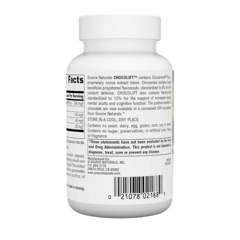 Source Naturals, Choco Lift, 500 Mg, 60 caps