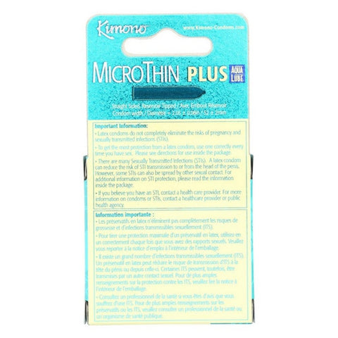 Mayer Laboratories, Kimono MicroThin Aqua Lube Latex Condoms, 3 CT