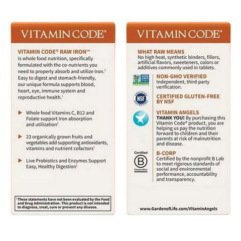 Garden of Life, Vitamin Code Raw Iron, Raw Iron 30 Caps