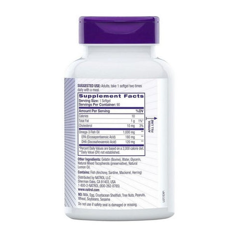 Natrol, Omega-3 Fish Oil, 1000 mg, 90 Softgels