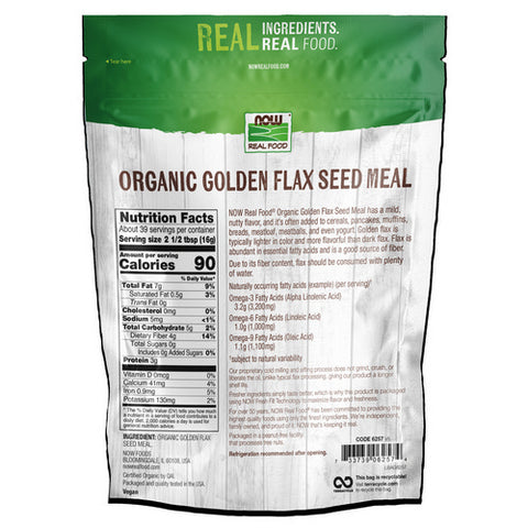 Now Foods, Golden Flax Seed Organic, Meal 22 oz