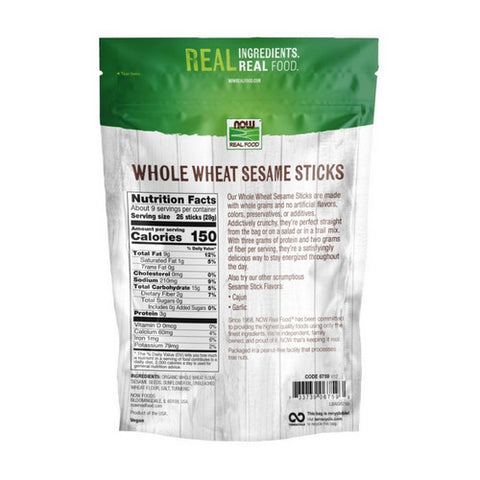 Now Foods, Sesame Sticks, Salted (Whole Wheated) 9 oz