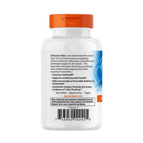 Doctors Best, Sustained-Release Niacin with Niaxtend, 500 mg, 120 Tablets