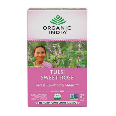 Organic India, Organic Tulsi Sweet Rose Tea, 18 Bags