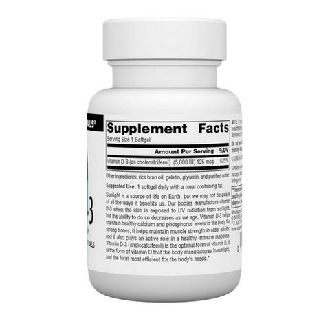 Source Naturals, Vitamin D-3 5000 IU, 100 softgels