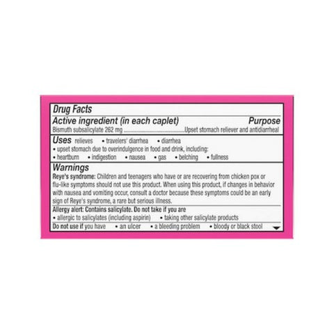 Pepto-Bismol, Bismuth Subsalicylate Caplets, 131 Mg, 40 Count