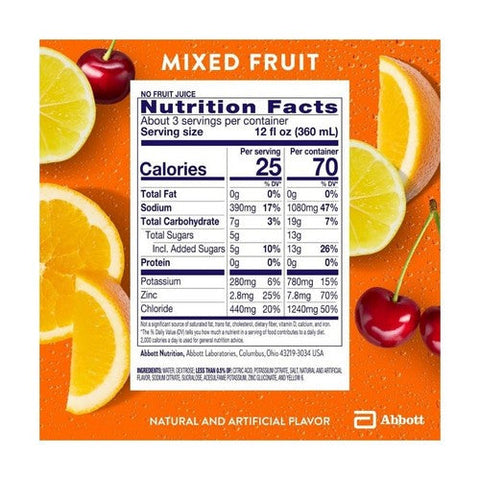Pedialyte, Electrolyte Solution Mixed Fruit Flavor, 33.8 Oz
