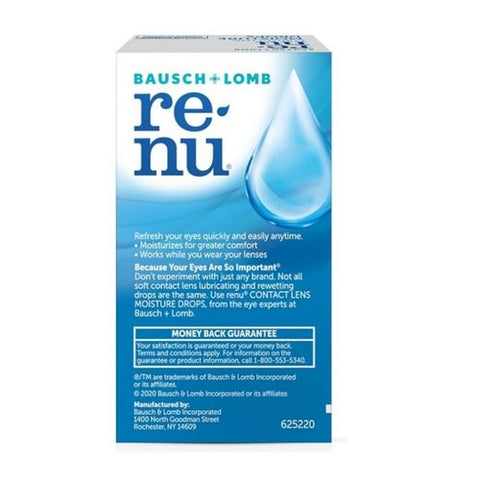 Bausch + Lomb, Renu Contact Lens Moisture Drops, 0.27 Oz Bausch + Lomb