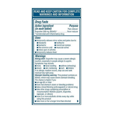Advil, Ibuprofen Pain Reliever Fever Reducer, 200 Mg, 100 Tabs