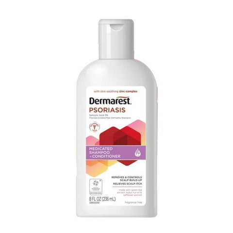 Dermarest, Salicylic Acid 3% Psoriasis Max Strength Medicated Shampoo Plus Conditioner, 8 Oz Dermarest