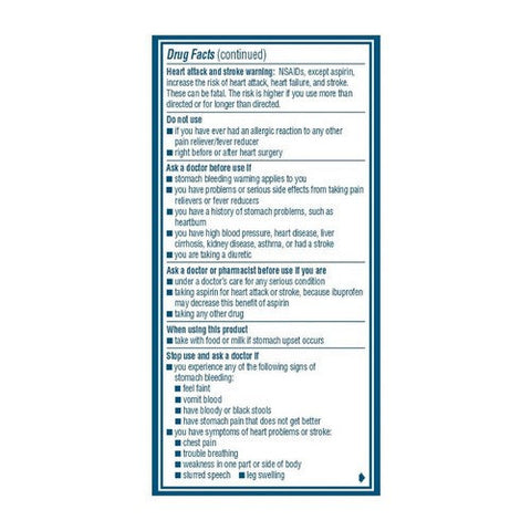 Advil, Ibuprofen Pain Reliever Fever Reducer, 200 mg, 100 Caplets Advil