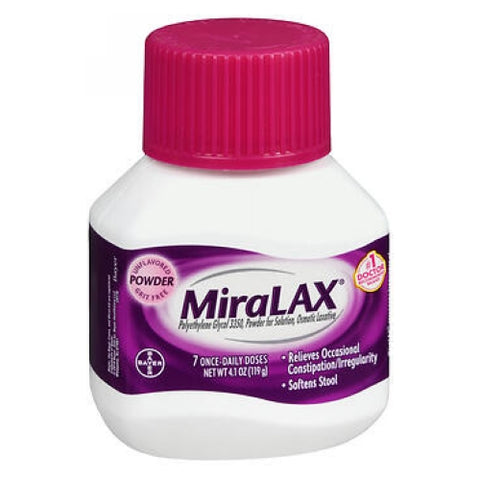 Miralax, Osmotic Laxative Powder Unflavored, 4.1 Oz