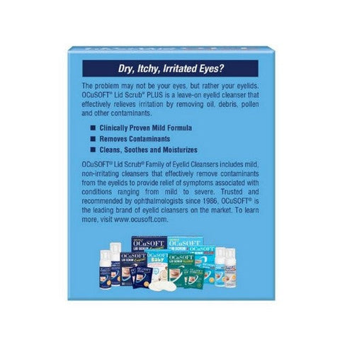 Ocusoft, Lid Scrub Plus Eyelid Cleanser Pre Moistened Pads, 30 each