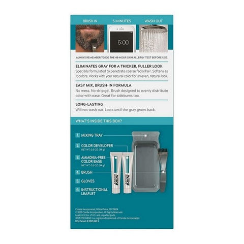 Just For Men, Mustache & Beard Brush-In Color Gel, Dark Brown (M-45), 1 Each