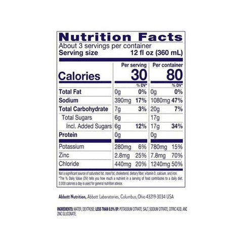 Pedialyte, Electrolyte Solution Unflavored, 33.8 Oz